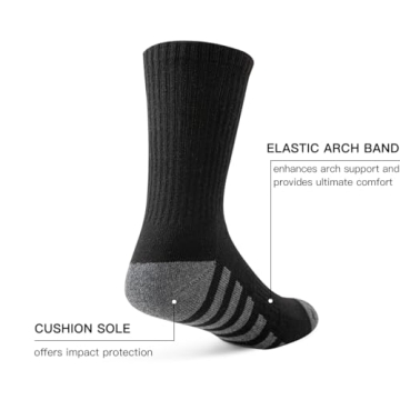 JOYNÉE Men's Crew Work Cushion Socks for Ultimate Comfort