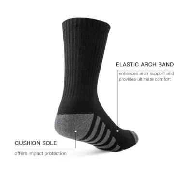 JOYNÉE Men's Crew Work Cushion Socks for Ultimate Comfort