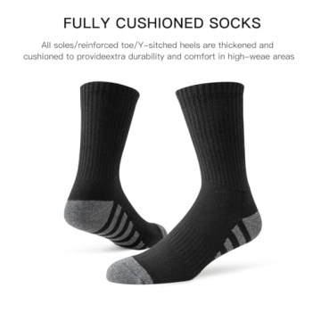 JOYNÉE Men's Crew Work Cushion Socks for Ultimate Comfort