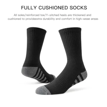 JOYNÉE Men's Crew Work Cushion Socks for Ultimate Comfort