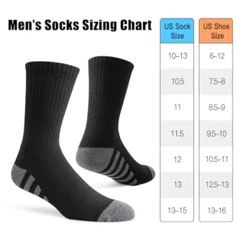 JOYNÉE Men's Crew Work Cushion Socks for Ultimate Comfort