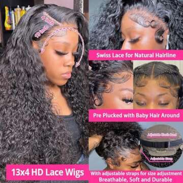 PRIMELACE Kinky Curly Lace Front Wig 20 inch Human Hair Wigs for Black Women 13x4 HD Lace Front Wigs...