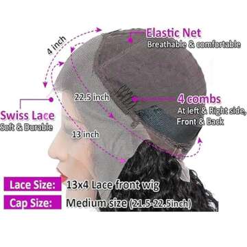 PRIMELACE Kinky Curly Lace Front Wig 20 inch Human Hair Wigs for Black Women 13x4 HD Lace Front Wigs Human Hair Pre Plucked Kinkycurly Human Hair Wig 180% Density