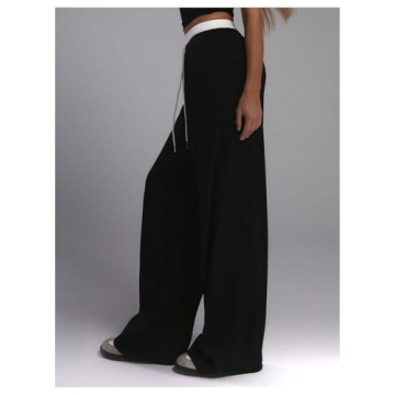 Verdusa Women's High Waist Wide Leg Pants for Office and Casual Style