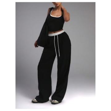 Verdusa Women's High Waist Wide Leg Pants for Office and Casual Style
