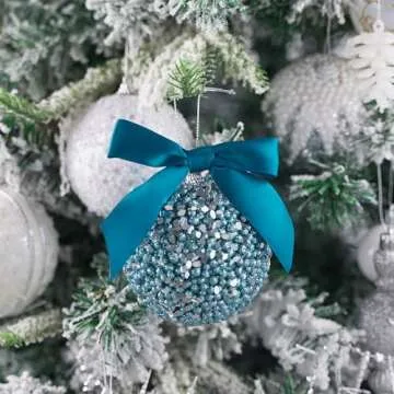 AIMUDI Twist Tie Bows for Treat Bags 3.5" Teal Blue Satin Ribbon Bows for Crafts Premade Bows with Twist Ties for Christmas Cake Pop Candy Apple Small Bows for Gift Wrapping Wedding Decor, 50 PCs