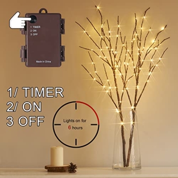Fudios Lighted Willow Branches 100 LED Timed Decor