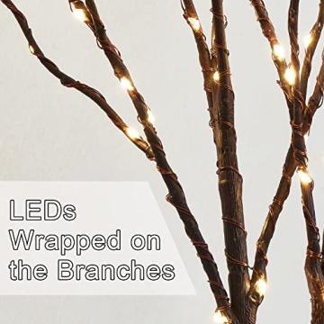 Fudios Lighted Willow Branches 100 LED Timed Decor