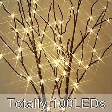 Fudios Lighted Willow Branches 100 LED Timed Decor