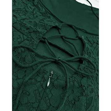 AOOKSMERY Women Summer Cocktail Dresses V-Neck Spaghetti Straps Lace Backless Party Wedding Guest Dresses for Women Green (L)