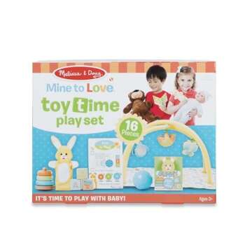 Melissa & Doug Mine to Love Toy Time Play Set for Dolls with Activity Gym, Stacker, Blocks, More (16 pcs)