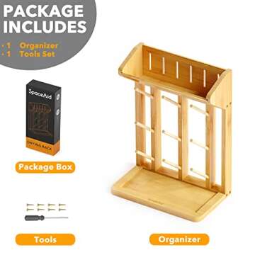 SpaceAid Bamboo Baby Bottle Drying Rack for Efficient Storage