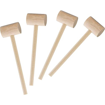 Maine Man Seafood Crab Mallets, Natural Hardwood, 7.75-Inches, Set of 4