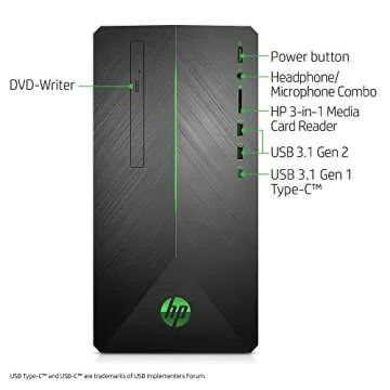 HP Pavilion Gaming Desktop, Ryzen 5, GTX 1060, 16GB RAM, 1TB HDD, 128GB SSD