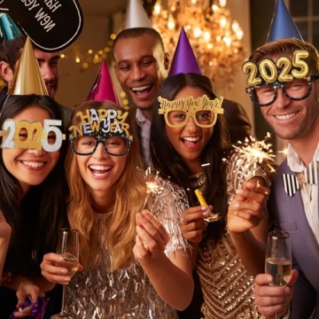 Exciting 2025 New Years Glasses 9pcs for Festive Celebrations