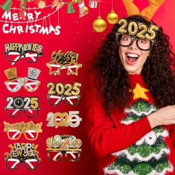 Exciting 2025 New Years Glasses 9pcs for Festive Celebrations