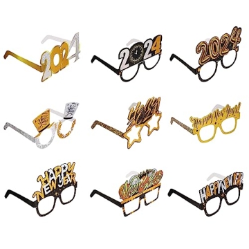 Exciting 2025 New Years Glasses 9pcs for Festive Celebrations