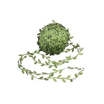 Olive Green Leaves Leaf Trim Ribbon for Crafting and Decoration
