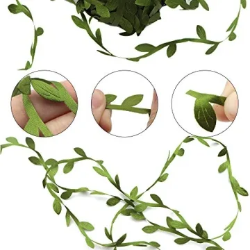 Olive Green Leaves Leaf Trim Ribbon for Crafting and Decoration