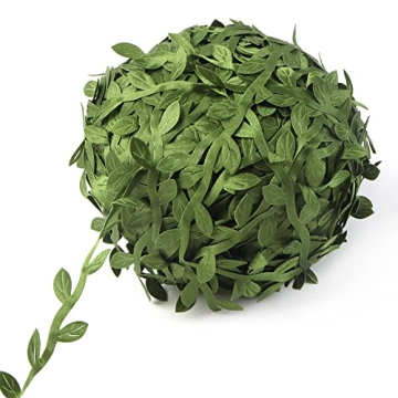 Olive Green Leaves Leaf Trim Ribbon for Crafting and Decoration