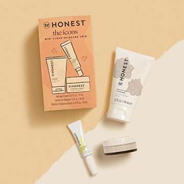 Honest Beauty The Icons Skincare Trio | Mini Hydrogel Cream, Gentle Gel Cleanser, Vitamin C Radiance...