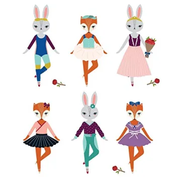 Mudpuppy Woodland Ballet Magnetic Dress-Up Set for Kids