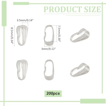 Quality 200 Pcs Snap Bail Hooks for Jewelry Making