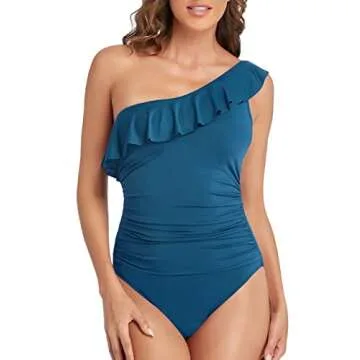 Hilor Women's One Shoulder Swimsuit - Stylish Bathing Suit