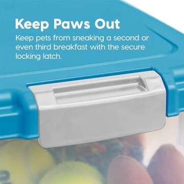 IRIS USA Dog Food Storage Container, 30 lbs & 11 lbs Combo, Cat Food Storage Container, Dog Treat Container, Airtight, Stackable, 2-Cup Scoop, Wheels, Easy Mobility, Blue Moon