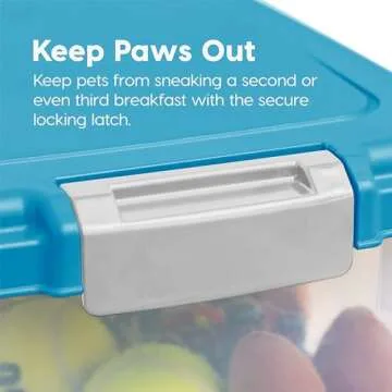 IRIS USA Dog Food Storage Container, 30 lbs & 11 lbs Combo, Cat Food Storage Container, Dog Treat Container, Airtight, Stackable, 2-Cup Scoop, Wheels, Easy Mobility, Blue Moon