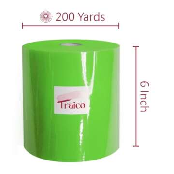 Traico Apple Green Tulle Fabric Roll 6" x 200 Yards (597 ft) for Home Décor Wedding Gift Wrapping Tutu Skirt Crafts DIY