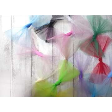 Traico Apple Green Tulle Fabric Roll 6" x 200 Yards (597 ft) for Home Décor Wedding Gift Wrapping Tutu Skirt Crafts DIY