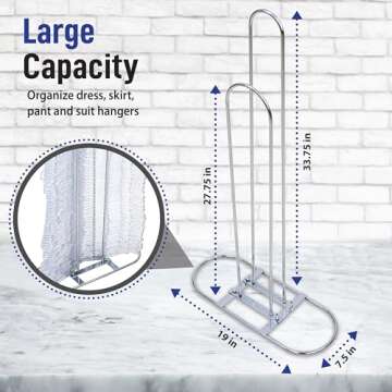 Victory Display Chrome Plated Metal Hanger Stacker - Hanger Holder Stand - Holds 50-70 Hangers - Apa...