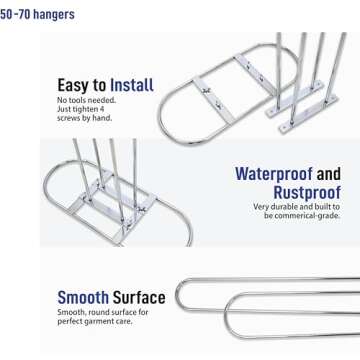 Victory Display Chrome Plated Metal Hanger Stacker - Hanger Holder Stand - Holds 50-70 Hangers - Apartment Essentials & Dorm Room Organizer and Storage - Space Saving Laundry Clothes Hanger Rack