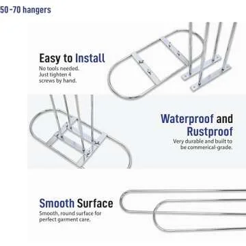 Victory Display Chrome Plated Metal Hanger Stacker - Hanger Holder Stand - Holds 50-70 Hangers - Apartment Essentials & Dorm Room Organizer and Storage - Space Saving Laundry Clothes Hanger Rack