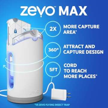 Zevo MAX Flying Insect Trap - Safe & Effective for All Insects