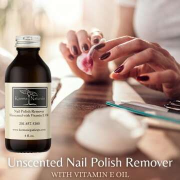Karma Organic Nail Polish Remover - Unscented, Non-Toxic & Vegan - 4 fl. Oz