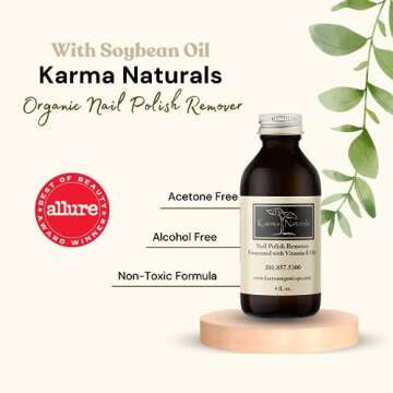 Karma Organic Nail Polish Remover Unscented & Vegan - 4 oz