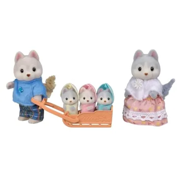Calico Critters Husky Family - 5 Collectible Doll Figures