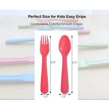 Jawbush 16 Pcs Kids Utensils Set - Safe, Colorful, Durable Silverware