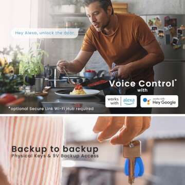 Lockly Flex Touch Smart Lock - Secure Keyless Entry with Fingerprint Recognition, Bluetooth Connectivity, and Smartphone Control - Enhanced Home Security Solution