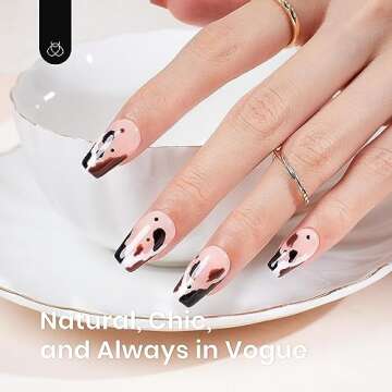 Beetles Gel Nail Tips Kit 240Pcs Short Coffin Shaped Tips, Easy Nail Extension Set with 5 in 1 Nail Glue, Innovative Led Lamp Funny Diy False Nail Tips Art Decoration Acrylic Nail Kit