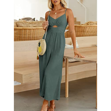 Trendy ANRABESS Summer Jumpsuit for Women in Gray Blue