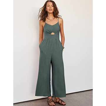 Trendy ANRABESS Summer Jumpsuit for Women in Gray Blue