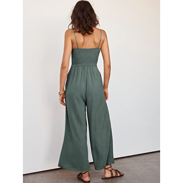 Trendy ANRABESS Summer Jumpsuit for Women in Gray Blue