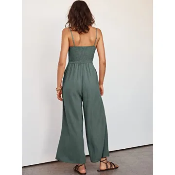 Trendy ANRABESS Summer Jumpsuit for Women in Gray Blue