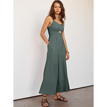 Trendy ANRABESS Summer Jumpsuit for Women in Gray Blue