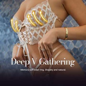 HELLOLAGIRL Women's Sexy Lace Lingerie Set - 2 Piece