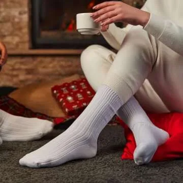 GoWith Natural 97% Cotton Crew Socks - Comfortable Unisex Wear