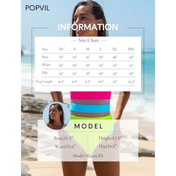 Popvil Women's One Shoulder Neon Bathing Suit